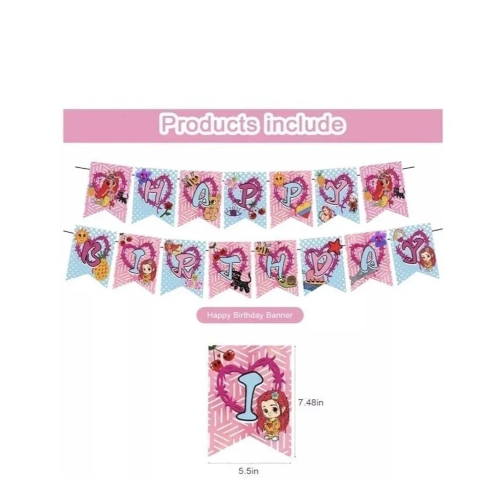 Manana Birthday Party Supplies 32pcs Banner, Cake Topper, Balloons
